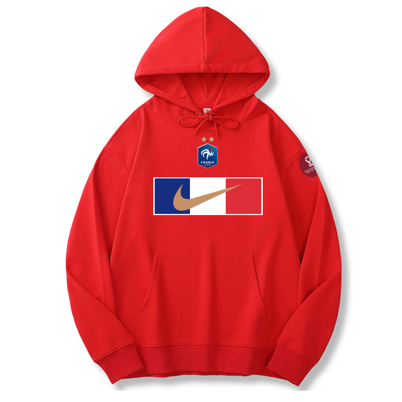 Men's France World Cup Soccer Hoodie Red Men's France World Cup Soccer Hoodie Red